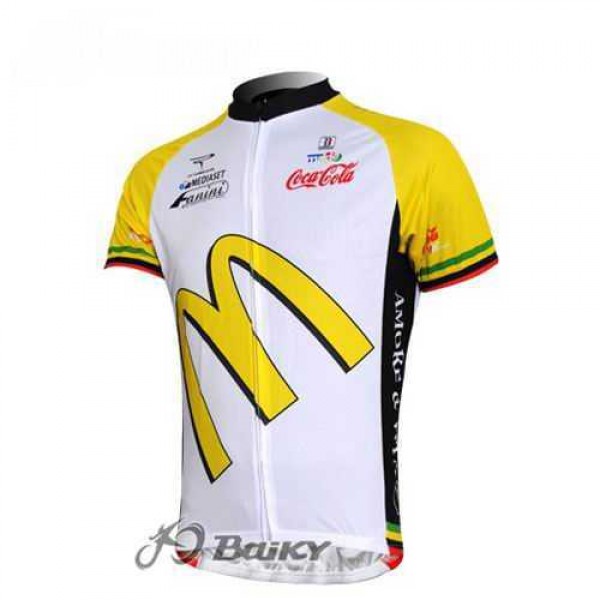 McDonald Legea Pro Team Wielershirt Met Korte Mouwen Wit Geel