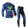 Movistar 2014 Fietskleding Wielershirt Lange Mouw+Lange Fietsbroeken Blauw Zwart