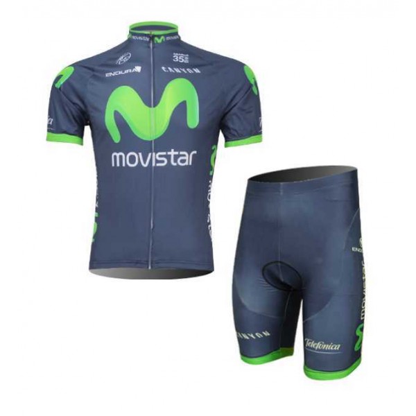 Movistar Teams 2014 Wielerkleding Set Set Wielershirts Korte Mouw+Fietsbroek