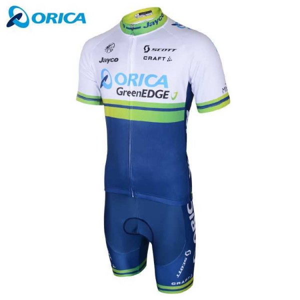 Orica GroenEDGE 2014 Wielerkleding Set Wielershirts Korte Mouw+Fietsbroek