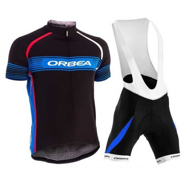 2015 Orbea Zwart-Blauw Fietskleding Set Fietsshirt Met Korte Mouwen+Korte Koersbroek