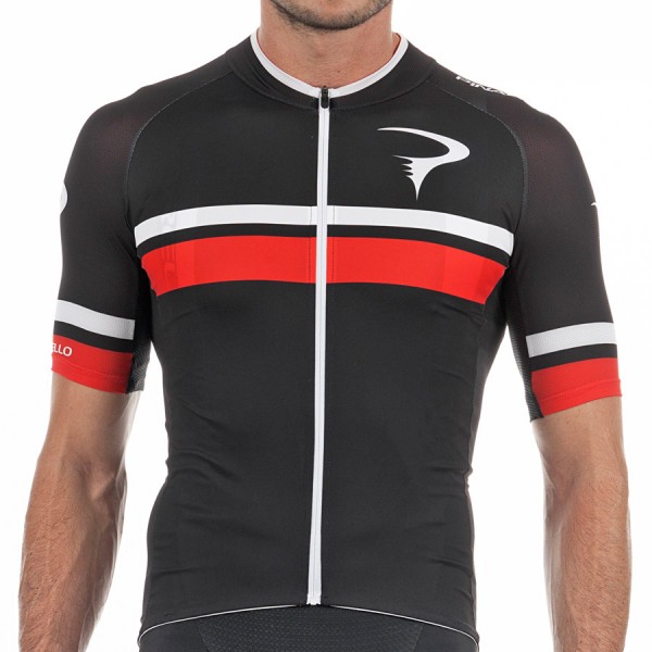 Pinarello Corsa Wielershirt Korte Mouw Zwart Rood