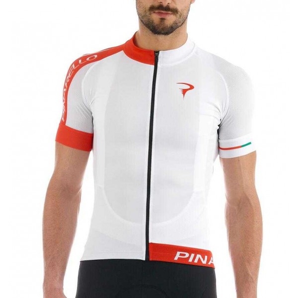 2016 Pinarello Wielershirt Korte Mouw Wit Rood