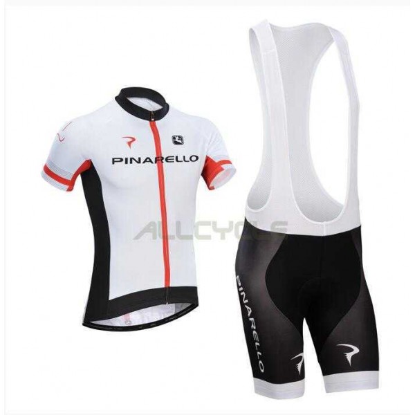 2016 Pinarello Fietskleding Set Fietsshirt Met Korte Mouwen+Korte Koersbroek Wit