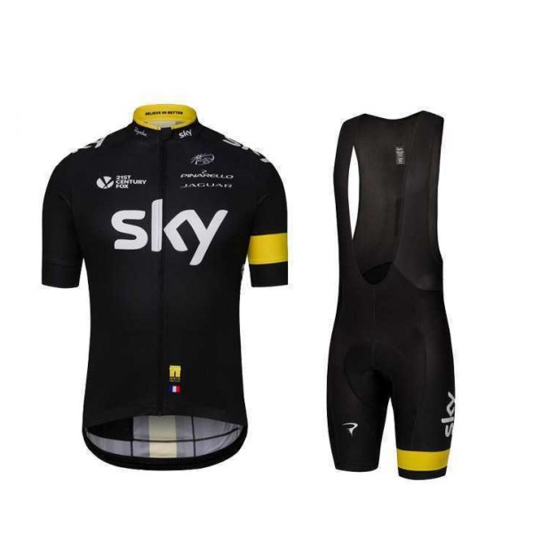 2016 SKY Fietskleding Wielershirt Korte+Korte Fietsbroeken Geel