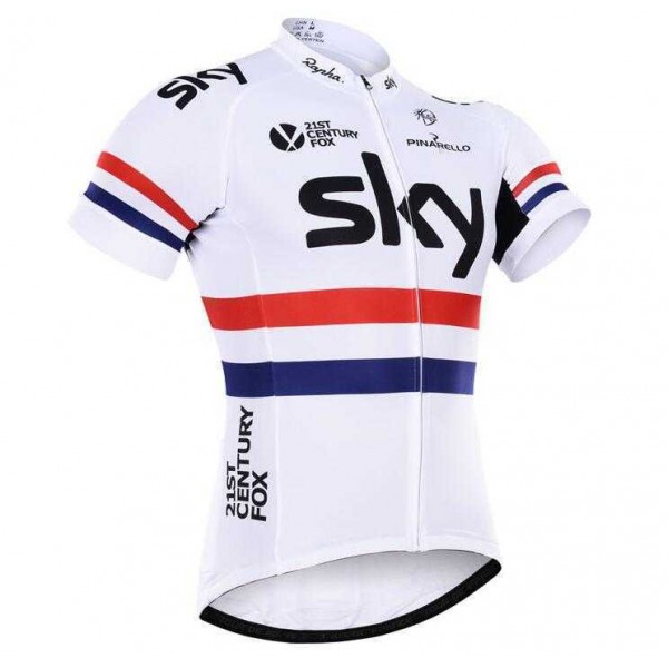 2016 SKY Pro Wielershirt Met Korte Mouwen Rood Wit