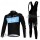 Sky Pinarello Pro Team Wielerkleding Set Wielershirts Lange Mouw+Lange Fietsbroeken Bib Zwart Blauw