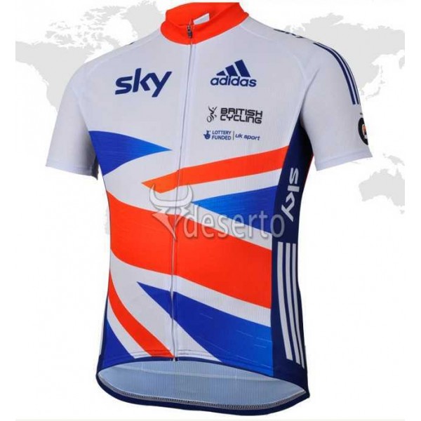 Teams Sky Great Britain Regno Unito Outlet Wielershirt Met Korte Mouwen