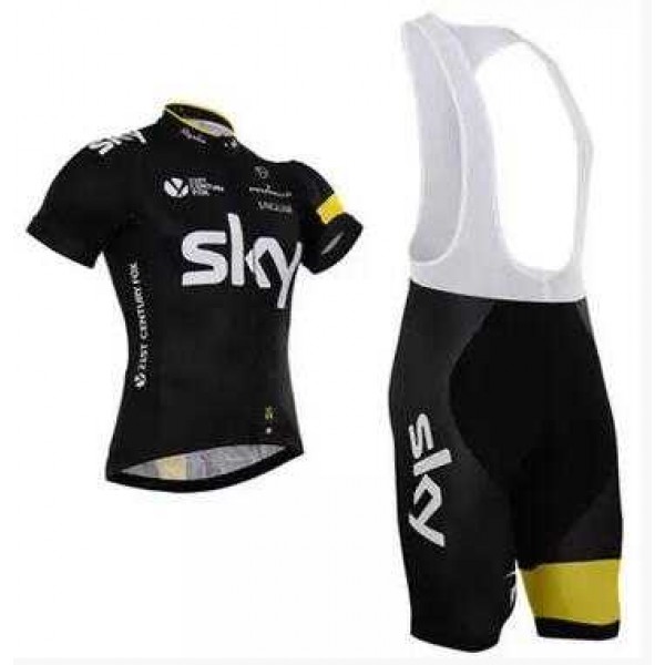 2015 Sky Fietskleding Set Fietsshirt Met Korte Mouwen+Korte Koersbroek Wit