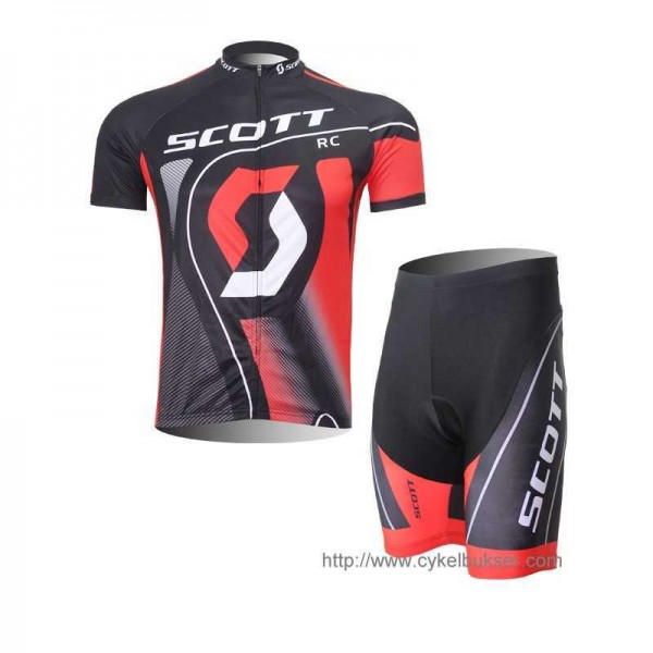 Scott RC Pro Wielerkleding Set Set Wielershirts Korte Mouw+Fietsbroek Zwart Rood I