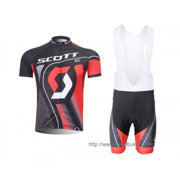 Scott RC Pro Fietskleding Set Fietsshirt Met Korte Mouwen+Korte Koersbroek Rood Zwart