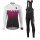 2016-2017 Nalini Fietskleding Wielershirt Lange Mouw+Lange Fietsbroeken Bib Purper Zwart Wit Dames
