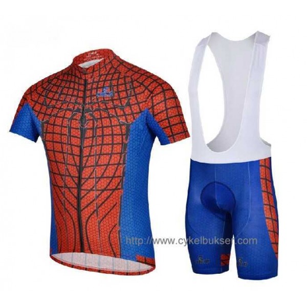 Spider-Man Fietskleding Set Fietsshirt Met Korte Mouwen+Korte Koersbroek Rood Blauw