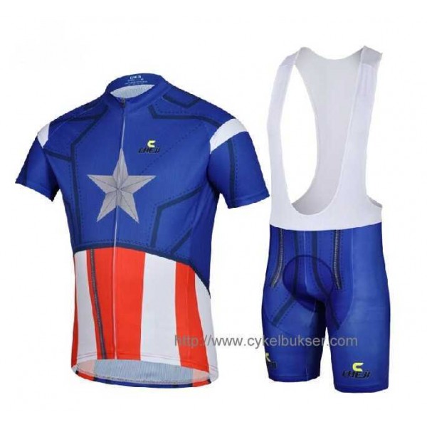 Captain America Fietskleding Set Fietsshirt Met Korte Mouwen+Korte Koersbroek
