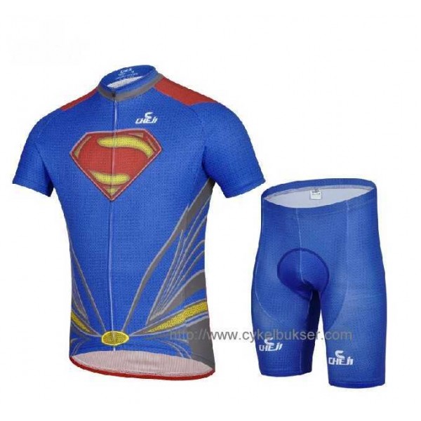 Superman 2014 Wielerkleding Set Wielershirts Korte Mouw+Fietsbroek