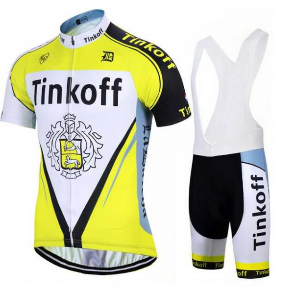 2017 Tinkoff Fietskleding Set Fietsshirt Met Korte Mouwen+Korte Koersbroek 04