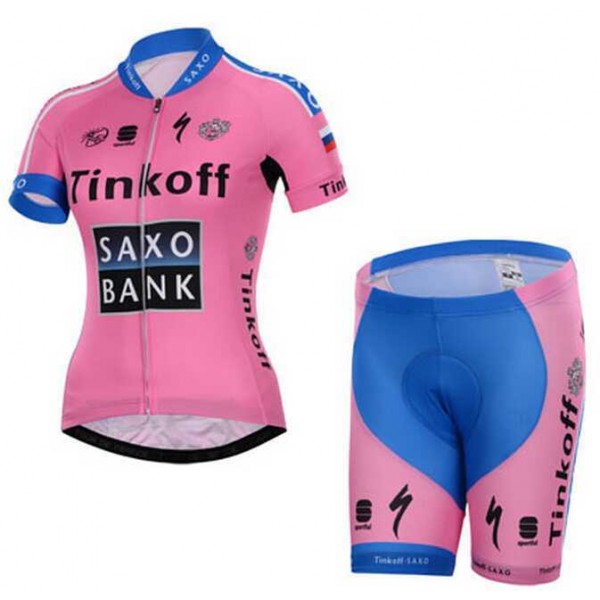 2015 Tinkoff Saxo Bank Dames Fietskleding Korte Mouw+Fiets Broek