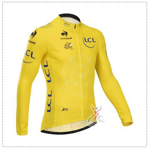 Tour De France Le Coq Sportif 2014 Wielershirt Lange Mouw Geel