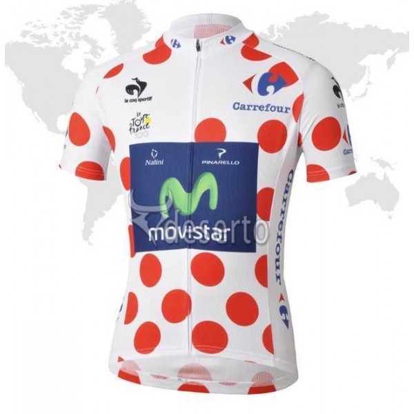 Movistar Tour De France Dot-Achtige Wielershirt Met Korte Mouwen
