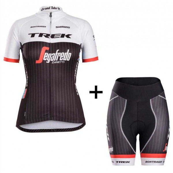 2016 TREK SEGAFREDO RACING TEAM Fietskleding Set Fietsshirt Korte Mouwen+Fietsbroek Korte Dames