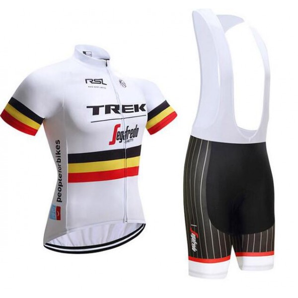 2017 Trek Fietskleding Set Fietsshirt Met Korte Mouwen+Korte Koersbroek Wit