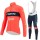 Fietskleding Profteams Trek Segafredo 2022 Pro Wielerkleding Fietsshirt Lange Mouw+Lange Fietsbroek Bib rood jVtEK