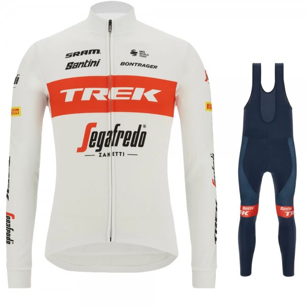 Fietskleding Profteams Trek Segafredo 2022 Pro Wielerkleding Fietsshirt Lange Mouw+Lange Fietsbroek Bib aQM9B